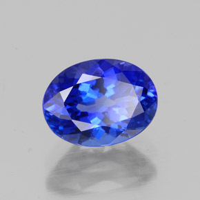 Tanzanite bleue naturelle coupe ovale, 1,60 ct, VVS-VS