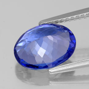 Tanzanite bleue naturelle coupe ovale, 2,66 ct, VVS