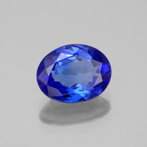Tanzanite bleue naturelle coupe ovale, 2,43 ct, IF