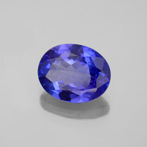Tanzanite bleue naturelle coupe ovale, 2,32 ct, VVS