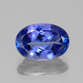 Tanzanite bleue naturelle coupe ovale, 2,75 ct, VVS