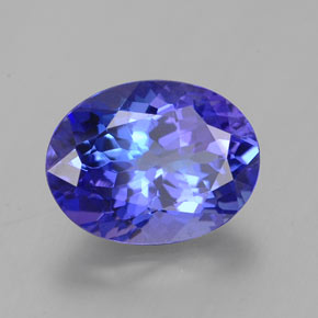 Tanzanite bleue naturelle coupe ovale, 2,26 ct, VVS-VS