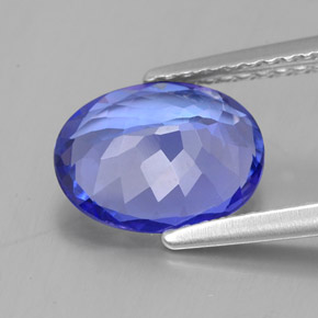Tanzanite bleue naturelle coupe ovale, 2,16 ct, VVS-VS
