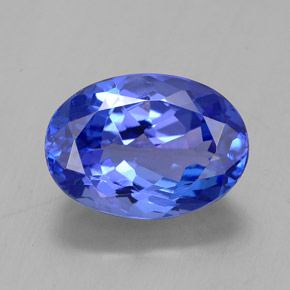 Tanzanite bleue naturelle coupe ovale, 2,55 ct, VVS
