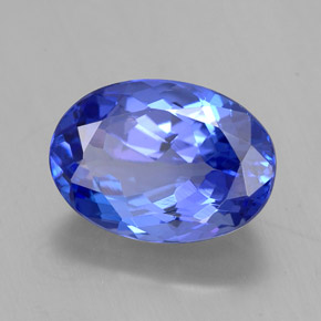 Tanzanite bleue naturelle coupe ovale, 2,55 ct, VVS