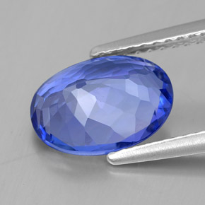 Tanzanite bleue naturelle coupe ovale, 2,55 ct, VVS