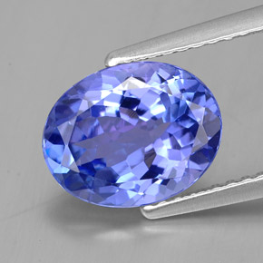 Tanzanite bleue naturelle coupe ovale, 2,71 ct, VVS