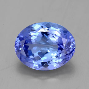 Tanzanite bleue naturelle coupe ovale, 2,92 ct, IF