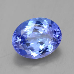 Tanzanite bleue naturelle coupe ovale, 2,92 ct, IF