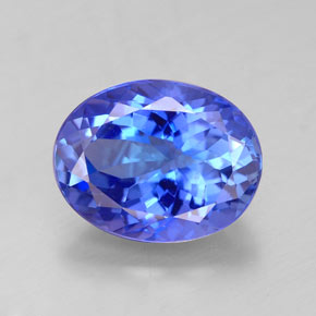 Tanzanite bleue naturelle coupe ovale, 4,07 ct, VVS