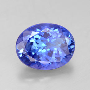 Tanzanite bleue naturelle coupe ovale, 4,07 ct, VVS