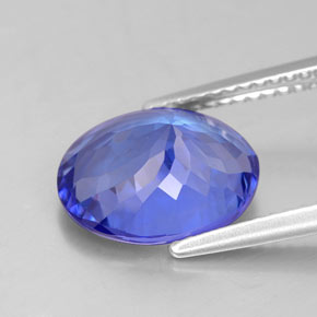 Tanzanite bleue naturelle coupe ovale, 4,07 ct, VVS