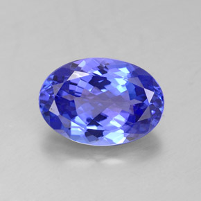 Tanzanite bleue naturelle coupe ovale, 3,20 ct, IF