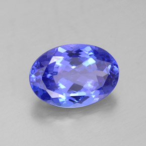 Tanzanite bleue naturelle coupe ovale, 3,20 ct, IF