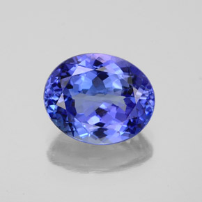 Tanzanite bleue naturelle coupe ovale, 2,94 ct, VS