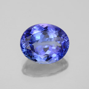 Tanzanite bleue naturelle coupe ovale, 2,94 ct, VS