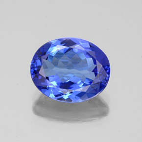 Tanzanite bleue naturelle coupe ovale, 2,86 ct, VVS