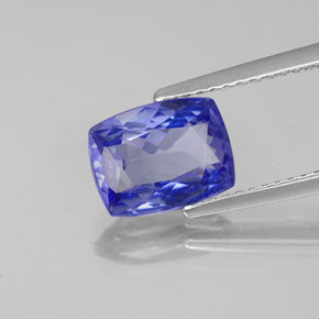 Tanzanite bleue naturelle coupe coussin, 2,16 ct, VVS