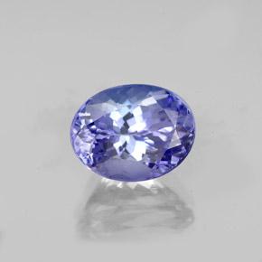 Tanzanite bleue naturelle coupe ovale, 2,47 ct, VVS