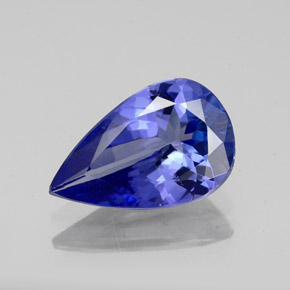 Tanzanite bleue naturelle en forme de poire, 1,89 ct, VS