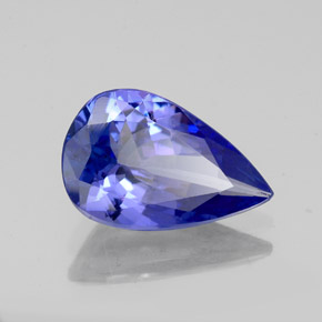 Tanzanite bleue naturelle en forme de poire, 1,89 ct, VS