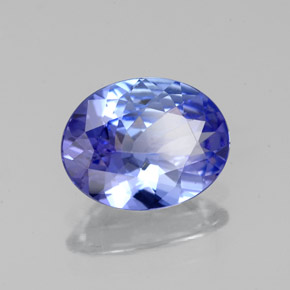 Tanzanite bleue naturelle coupe ovale, 1,51 ct, VVS