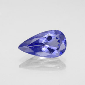 Tanzanite bleue naturelle en forme de poire, 1,88 ct, VVS