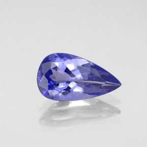 Tanzanite bleue naturelle en forme de poire, 1,88 ct, VVS