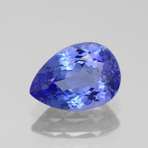 Tanzanite bleue naturelle en forme de poire, 1,59 ct, VVS