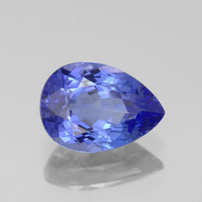 Tanzanite bleue naturelle en forme de poire, 1,59 ct, VVS