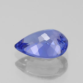 Tanzanite bleue naturelle en forme de poire, 1,59 ct, VVS