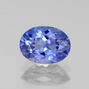 Tanzanite bleue naturelle coupe ovale, 1,52 ct, VVS