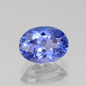 Tanzanite bleue naturelle coupe ovale, 1,52 ct, VVS