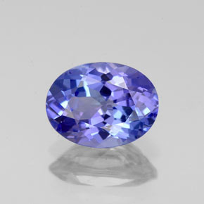 Tanzanite bleue naturelle coupe ovale, 1,54 ct, VVS