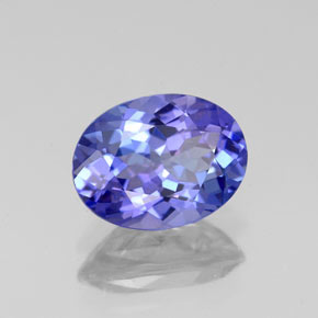 Tanzanite bleue naturelle coupe ovale, 1,54 ct, VVS