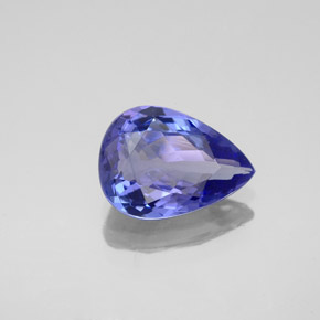 Tanzanite bleue naturelle en forme de poire, 2,15 ct, VVS
