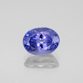 Tanzanite bleue naturelle coupe ovale, 2,10 ct, VVS-VS