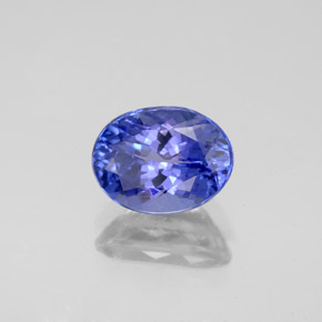 Tanzanite bleue naturelle coupe ovale, 2,10 ct, VVS-VS