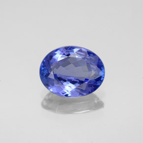 Tanzanite bleue naturelle coupe ovale, 2,08 ct, VVS-VS