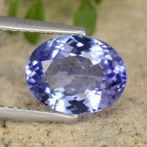 Tanzanite bleue naturelle coupe ovale, 2,45 ct, VVS-VS