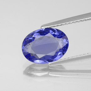Tanzanite bleue naturelle coupe ovale, 2,34 ct, VS