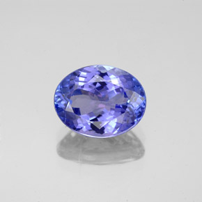Tanzanite bleue naturelle coupe ovale, 2,56 ct, VVS