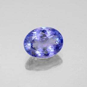 Tanzanite bleue naturelle coupe ovale, 2,56 ct, VVS