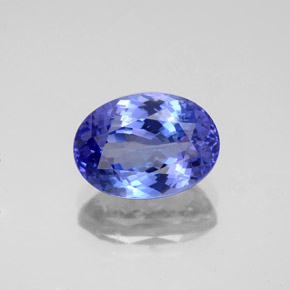 Tanzanite bleue naturelle coupe ovale, 3,21 ct, IF