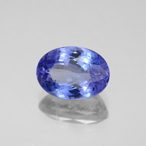 Tanzanite bleue naturelle coupe ovale, 3,21 ct, IF