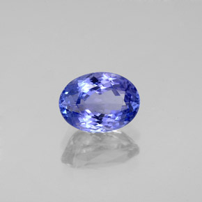Tanzanite bleue naturelle coupe ovale, 1,61 ct, IF