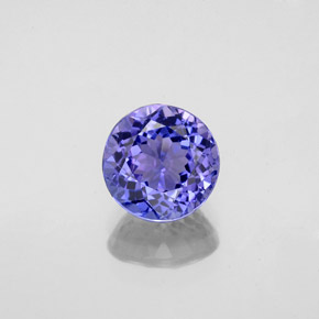 Tanzanite bleue naturelle coupe roude, 1,45 ct, VS