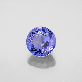 Tanzanite bleue naturelle coupe roude, 1,45 ct, VS