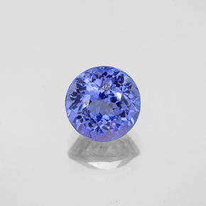 Tanzanite bleue naturelle coupe roude, 1,45 ct, VS