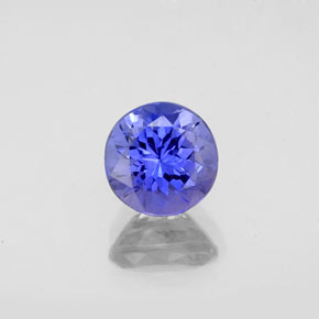 Tanzanite bleue naturelle coupe roude, 1,24 ct, VS